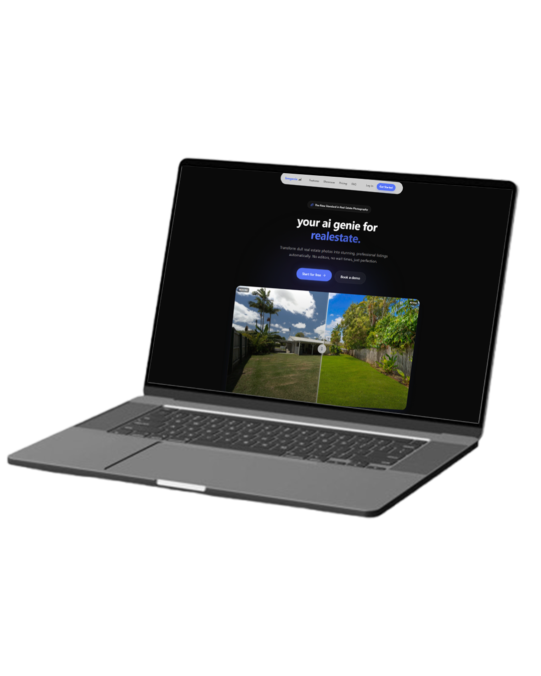 BMGenie dashboard on laptop